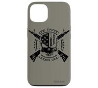 Patriotic USA Flag Skull One Nation Under God Black Military Case for iPhone 13