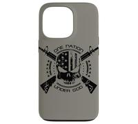 Patriotic USA Flag Skull One Nation Under God Black Military Case for iPhone 13 Pro