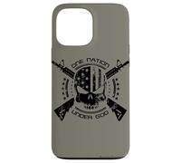 Patriotic USA Flag Skull One Nation Under God Black Military Case for iPhone 13 Pro Max