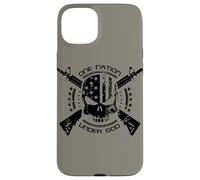 Patriotic USA Flag Skull One Nation Under God Black Military Case for iPhone 15 Plus