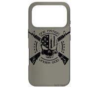 Patriotic USA Flag Skull One Nation Under God Black Military Case for iPhone 17 Pro