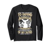 Patriotic Veteran American Oath Defend The Constitution Long Sleeve T-Shirt