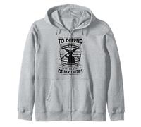 Patriotic Veteran American Oath Defend The Constitution Zip Hoodie