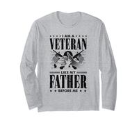 Patriotic Veteran - I Am A Veteran Like My Father Before Me Long Sleeve T-Shirt