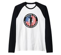 Patriotic Veteran US Flag - Thank You Vietnam Veterans Raglan Baseball Tee