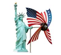 Patriotic Wind Spinner - Garden Windmill Display, Rotating Flag Pattern with Outdoor Motion Effect, Wind Decoration, Metal Build, Yard Decor for Backyard Lawn Balcony Farmhouse Patio Celebration Use