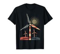 Patriotic Wind Turbine American Flag Renewable Energy T-Shirt
