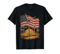 Patriotic Wind Turbine American Flag Renewable Energy T-Shirt
