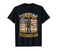 Patriotic Wind Turbine Technician American Flag Worker Value Graphic T-Shirt