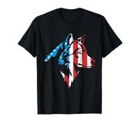 Patriotic Wolf United States American Flag Pride Freedom T-Shirt