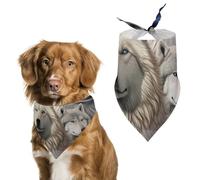 Patriotic Wolves Cute Dog Bandanna Scarf Printed Adjustable Triangle Pet Kerchief for Dogs And Cats