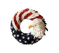 Patriotic Wreaths | 20 cm Decoration Holder | Bald Eagle Wreath | Door Window Exterior Wall Home Decoration Holiday Memorial Day