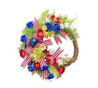 Patriotic Wreaths for Front Door, Patriotic Wreath, Day of Remembrance Garland | Blue White Red Outdoor Flag for Patriotic Wreath for Conservatory at Home Outside