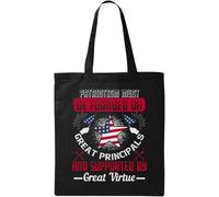 Patriotism must be founded on great principals and supported by great virtue-01 Natural Ecological Cotton Tote Bag Black