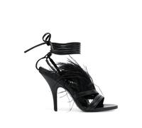 Patrizia Pepe 115mm ankle-tie leather sandals - Black 36