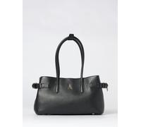 PATRIZIA PEPE Calfskin Leather Shoulder Bag with Fly Logo and Double Handle