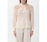 PATRIZIA PEPE Chiffon Blouse with Lace Inserts - Size: 42 - female