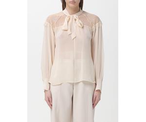 PATRIZIA PEPE Chiffon Blouse with Lace Inserts - Size: 42 - female