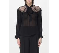 PATRIZIA PEPE Chiffon Blouse with Lace Inserts - Size: 44 - female