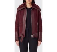 PATRIZIA PEPE Cropped Faux Fur Jacket with Classic Collar and Zip Pockets - Size: 40 - female