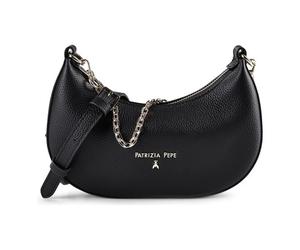 Patrizia Pepe Daily Shoulder Bag Genuine Leather 22.5 cm black