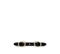 Patrizia Pepe double-buckle leather belt - Black XS-S-M
