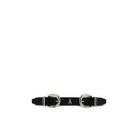 Patrizia Pepe double-buckle leather belt - Black XS-S-M