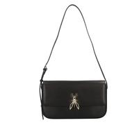 Patrizia Pepe Essential Fly Shoulder Bag Leather 31 cm black