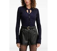 Patrizia Pepe faux-buttons knitted top - Purple 42