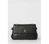 PATRIZIA PEPE Flared Smooth Leather Shoulder Bag with Sliding Chain Handle