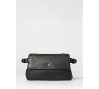 PATRIZIA PEPE Flared Smooth Leather Shoulder Bag with Sliding Chain Handle