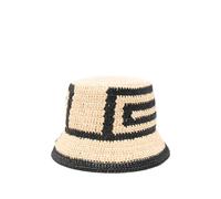 Patrizia Pepe geometric raffia bucket hat - Neutrals One Size
