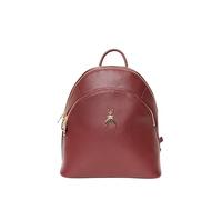 Patrizia Pepe Leather Backpack with Metal Fly Logo and Double Zip Beige, Dark Plum(m496), Taglia unica, Backpack