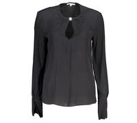 Patrizia Pepe Womens Blouse Keyhole Long Sleeve Top - Black - Size EU 44 (Womens)