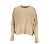Patrizia Pepe Womens Relaxed Long Sleeve Knitwear Sweater - Tan Cotton - Size Small