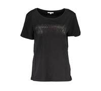 Patrizia Pepe Womens Rhinestone Embellished Tshirt - Black Cotton - Size Medium