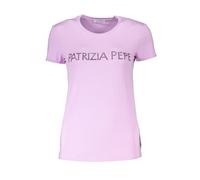 Patrizia Pepe Womens Rhinestone Logo Tshirt - Purple Elastane - Size X-Small