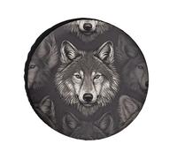 Patrón De Cabeza De Lobo Funda Protectora Para Neumáticos Impermeable Funda Para Neumáticos De Repuesto Durable Cubierta De Neumático De Repuesto Para Vehículo Camión Accesorios