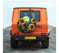 Patrón De Girasol A La Luz De La Luna Funda Protectora Para Neumáticos Durable Funda Para Neumáticos De Repuesto Antipolvo Neumático Repuesto Cubierta Para Vehículo Travel Camión