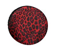 Patrón De Leopardo Rojo Funda Protectora Para Neumáticos Impermeable Funda Para Neumáticos De Repuesto Weatherproof Cubierta De Neumático De Repuesto Para Todoterreno Camión Autocaravana