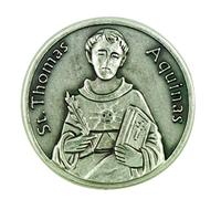 Patron of Academics Saint St Thomas Aquinas Pocket Token with Prayer Back