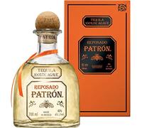 PATRÓN Reposado Premium Tequila with Gift Box, 40% ABV, 70cl / 700ml, Made from the Finest 100% Weber Blue Agave, Handcrafted in Small Batches in Mexico, Aged For Over 2 Months in Oak Casks