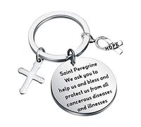 Patron Saint of Cancer Saint Peregrine Cancer Prayer Keychain We Ask You to Help Us and Protact Us Cancerous Diseases and Illnesses Cancer Survivor Gift Cancer Hope Gift (Saint Peregrine)