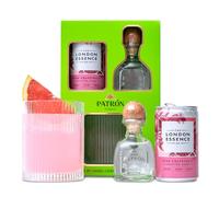 Patrón Tequila Blanco Gift Set - Premium Mini Alcohol Bottles Gift Set with 5cl Silver Liqueur, Pink Grapefruit Mixer & Tumbler Glass, Luxury Tequila Gifts for Women, Men, Christmas - Cocktail Gifts