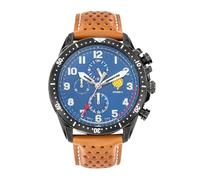 Patrouille de France Athos 4 Watch - Chronograph - Perforated Leather Brown, Strap