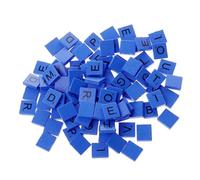 Patru Coloured Wooden Alphabet Letter Tiles, 100 Pieces for Board Games, Crafts & Scrapbooking, Smooth and Varnished (Royal Blue)