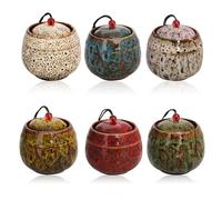 Patscorai Small Urns for Human Ashes, Set of 5 Decorative Cremation Keepsakes Made of Ceramic, Mini Urns for Adult Ashe, Personal Funeral for Pet or Human Ashes (5pcs), (SB-139)