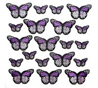 Patsusmile 20pcs Butterfly Iron on Patches, 2 Sizes Purple Butterfly Embroidered Patches Applique for Clothes Hats Jeans Jacket