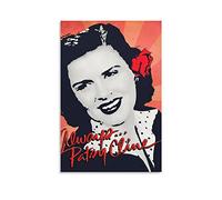 Patsy Cline Posters Singer Artistic Photo Flowers on The Head Posters Wall Art Painting Canvas Gift Living Room Prints Bedroom Decor Poster Artworks 12x18inch(30x45cm)