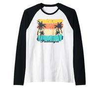 Pattaya Palm Trees at the Beach Thailand Vacation Souvenir Raglan Baseball Tee